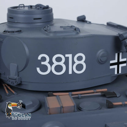 Schnelles freies Verschiffen Henglong 1/16 7.0 Tiger I RTR RC Tank 3818 W/Fass Rückstoß Metallketten Räder BB Einheit Elektrisches Militärfahrzeug