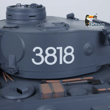 HengLong 1/16 German Tiger I RTR RC Tank 3818 with Barrel Recoil 360 Degrees Turret BB IR Smoke Metal Sprockets Idlers Road Wheels Chassis Plastic Hull