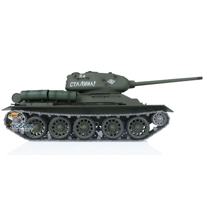Henglong 1/16 TK7.0 Sowjetischer T34-85 I RC RTR BB IR Panzer 3909 mit 360°-Turm FPV Metallketten Kettenräder Leiträder Rauch Sound