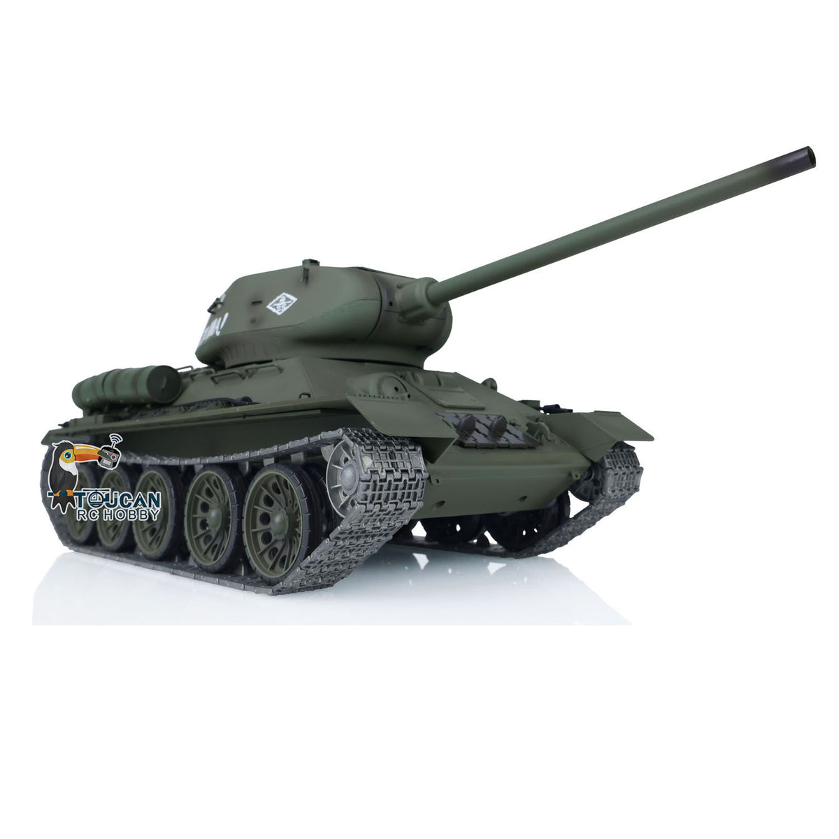 Henglong 1/16 TK7.0 Sowjetischer T34-85 I RC RTR BB IR Panzer 3909 mit 360°-Turm FPV Metallketten Kettenräder Leiträder Rauch Sound