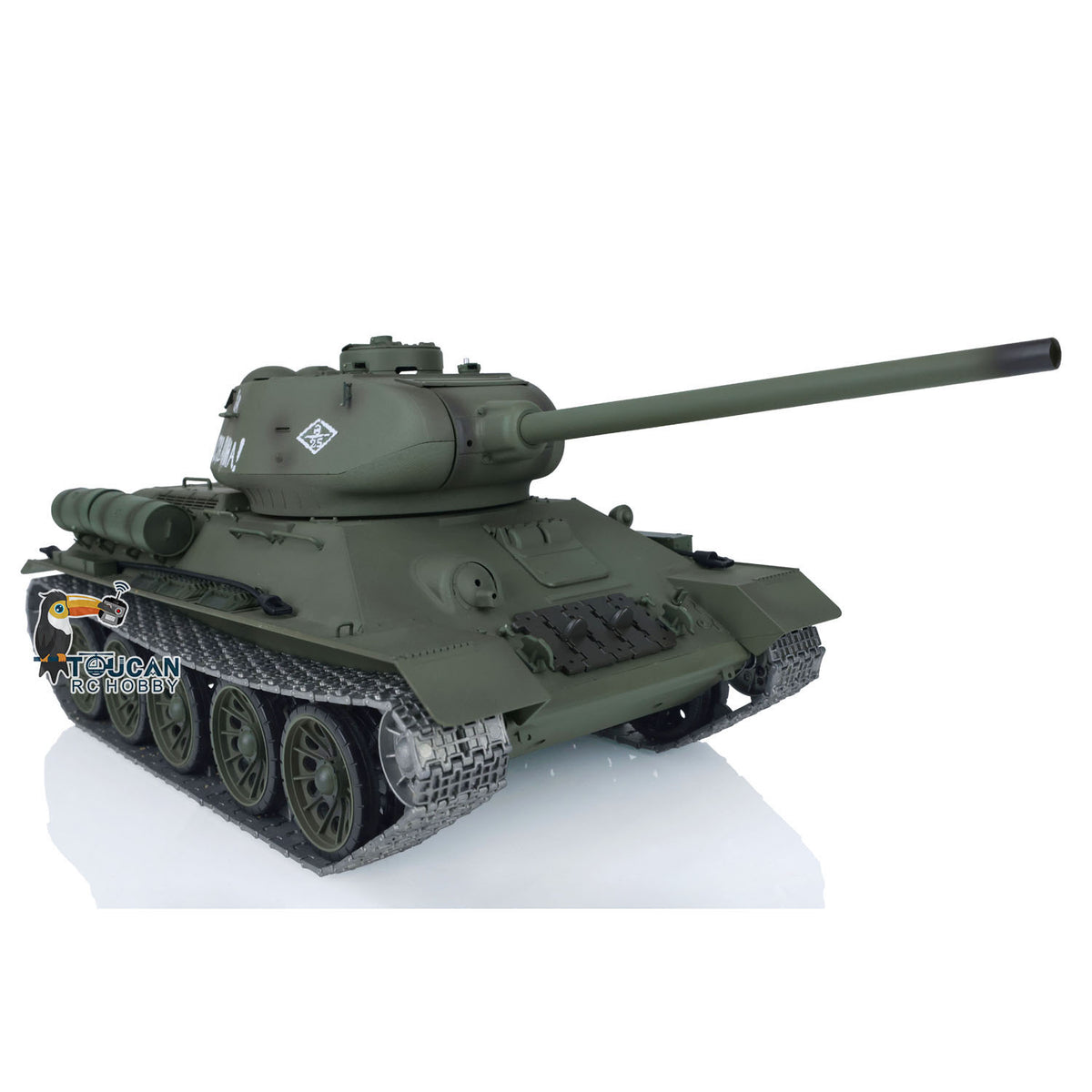 Henglong 1/16 TK7.0 Sowjetischer T34-85 I RC RTR BB IR Panzer 3909 mit 360°-Turm FPV Metallketten Kettenräder Leiträder Rauch Sound