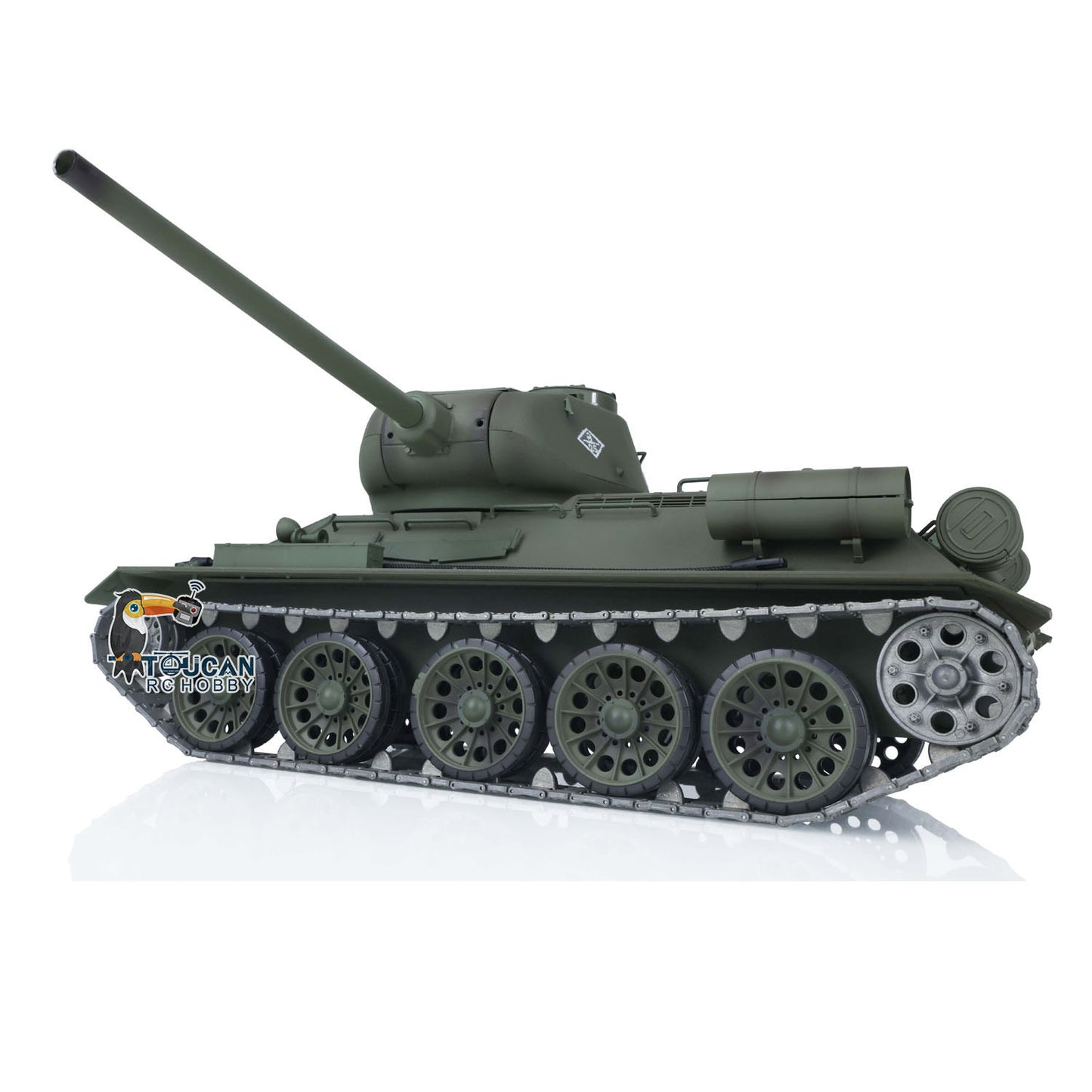 Henglong 1/16 TK7.0 Sowjetischer T34-85 I RC RTR BB IR Panzer 3909 mit 360°-Turm FPV Metallketten Kettenräder Leiträder Rauch Sound