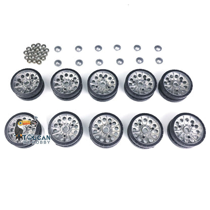 1Set Metal Road Wheels With Bearings Caps for 1/16 Henglong Soviet T34-85 RC Tank 3909 Remote Control Model Accessories