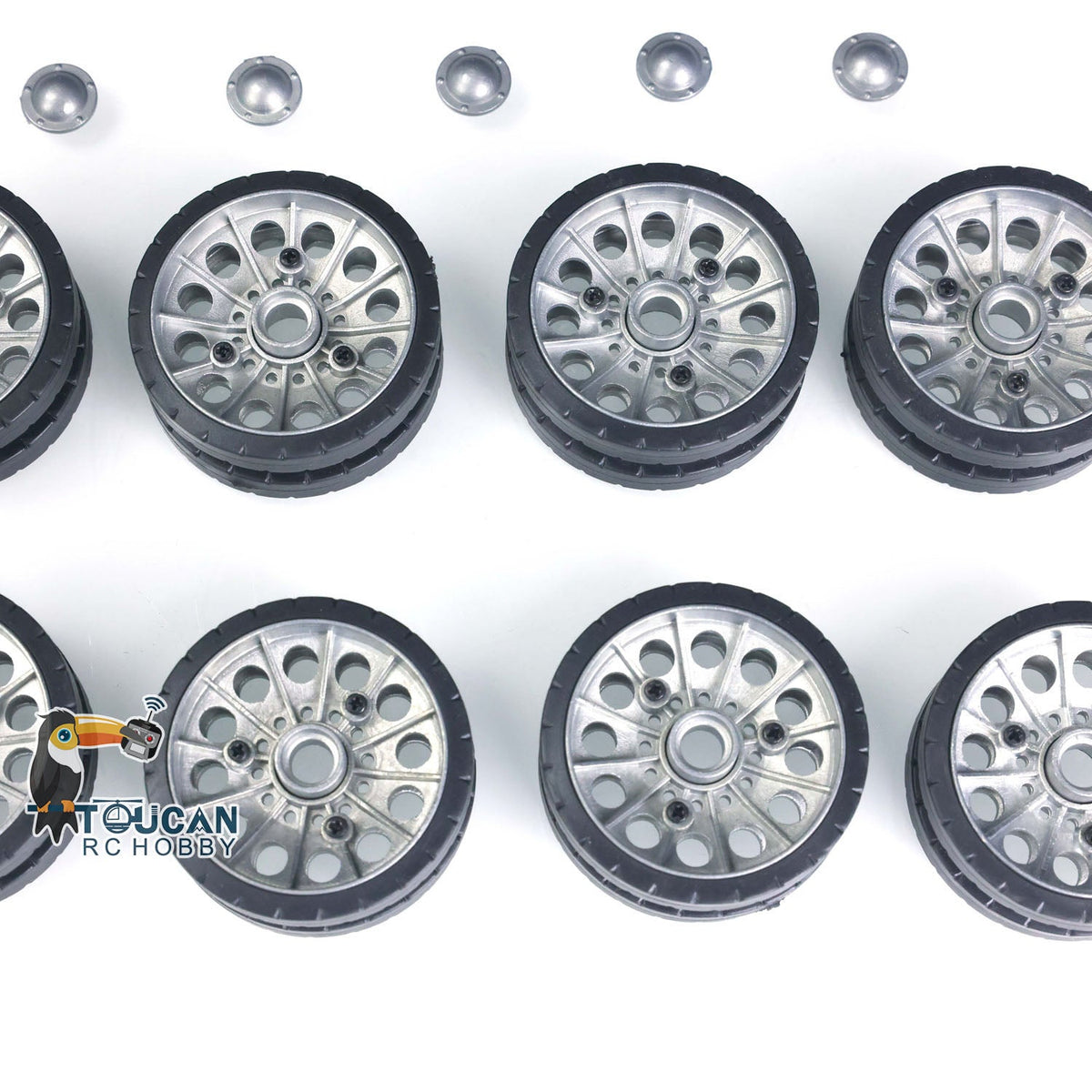 1Set Metal Road Wheels With Bearings Caps for 1/16 Henglong Soviet T34-85 RC Tank 3909 Remote Control Model Accessories