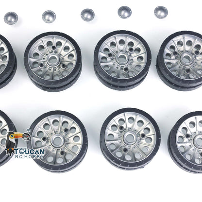 1Set Metal Road Wheels With Bearings Caps for 1/16 Henglong Soviet T34-85 RC Tank 3909 Remote Control Model Accessories