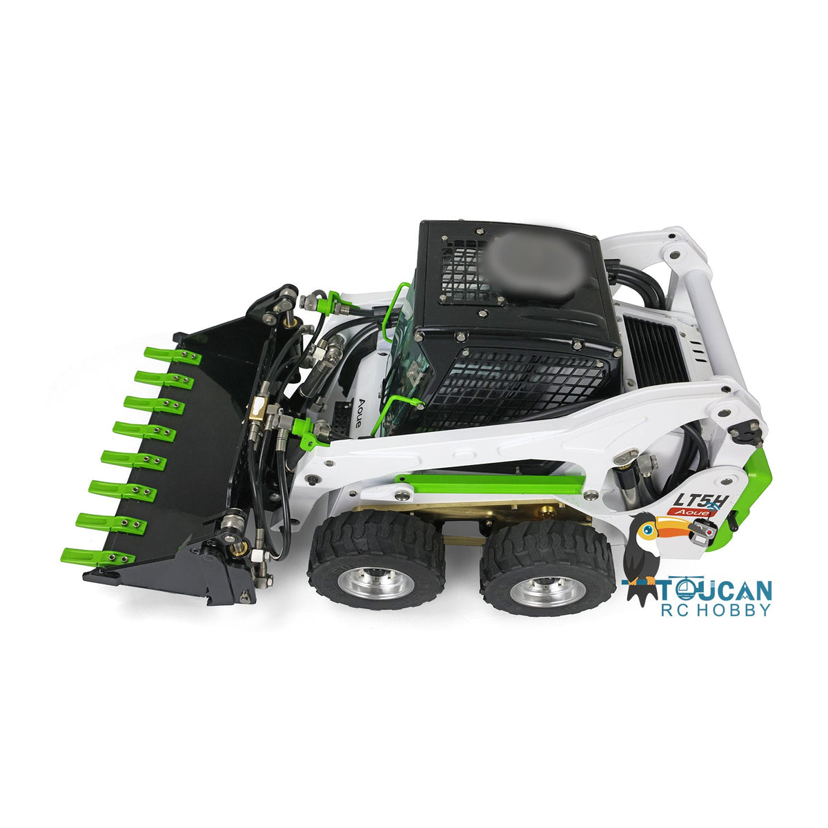 TOUCAN RC HOBBY LESU 1/14 Metal RC Loader Aoue-LT5H Hydraulic Wheeled Skid-Steer Construction Vehicle Model Light Sound DIY Wheels Hubs fork Bucket Gripper Ripper Scarifier Shovel Clamp