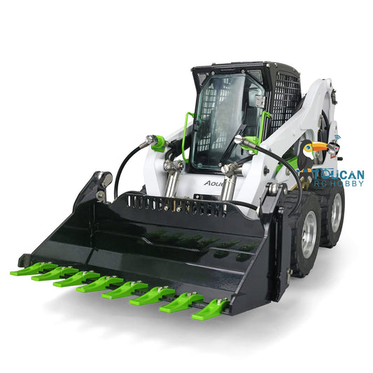 TOUCAN RC HOBBY LESU 1/14 Metal RC Loader Aoue-LT5H Hydraulic Wheeled Skid-Steer Construction Vehicle Model Light Sound DIY Wheels Hubs fork Bucket Gripper Ripper Scarifier Shovel Clamp