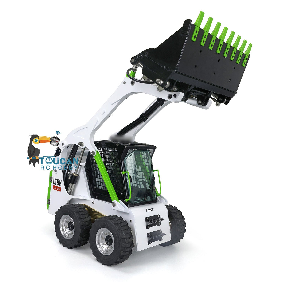 TOUCAN RC HOBBY LESU 1/14 Metal RC Loader Aoue-LT5H Hydraulic Wheeled Skid-Steer Construction Vehicle Model Light Sound DIY Wheels Hubs fork Bucket Gripper Ripper Scarifier Shovel Clamp