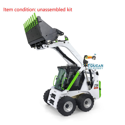 TOUCAN RC HOBBY LESU 1/14 Metal RC Loader Aoue-LT5H Hydraulic Wheeled Skid-Steer Construction Vehicle Model Light Sound DIY Wheels Hubs fork Bucket Gripper Ripper Scarifier Shovel Clamp