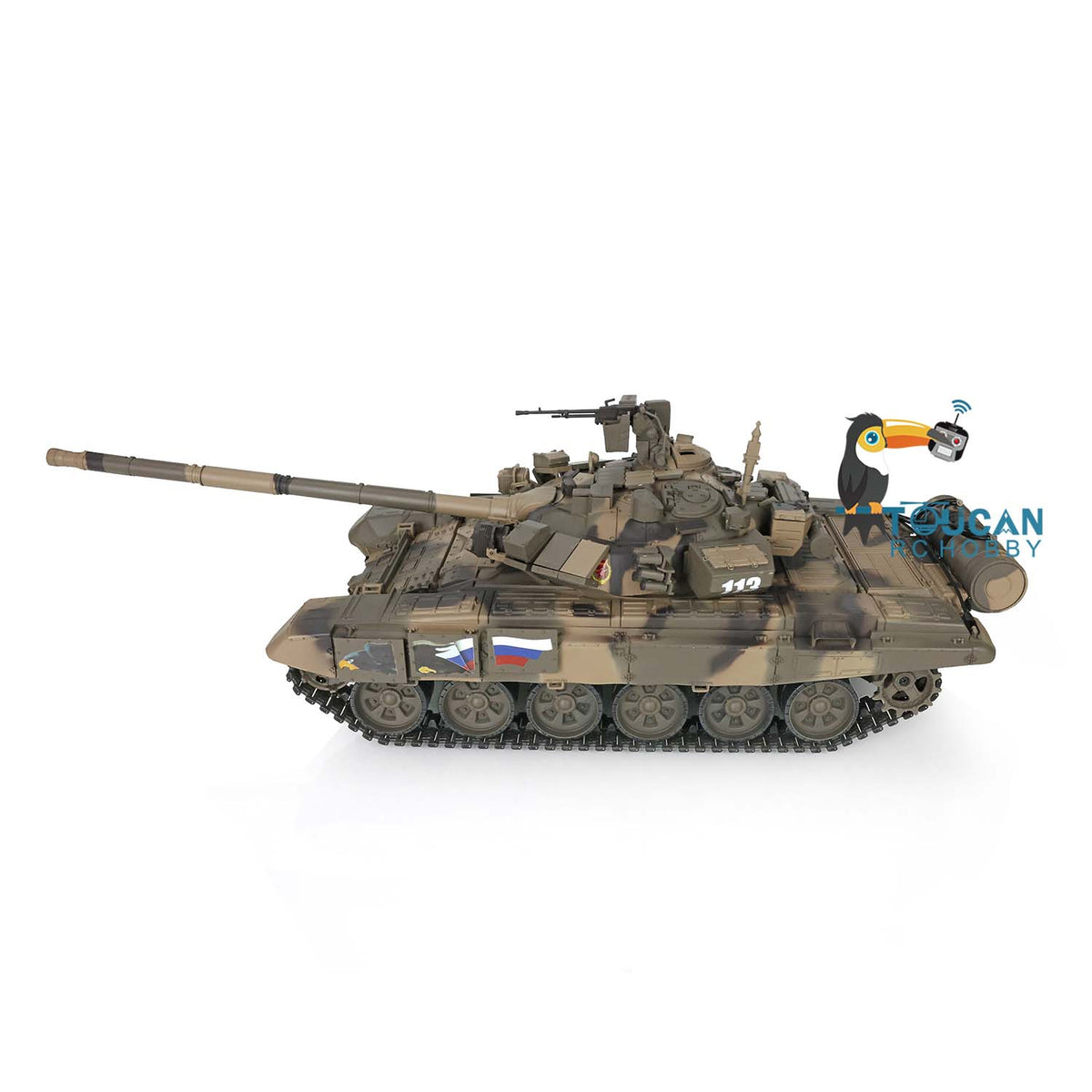 Henglong 1/16 TK7.0 Plastic Russian T90 RTR RC Tank 3938 with 360 Degrees Turret Smoke Sound Light BB Infrared Combat