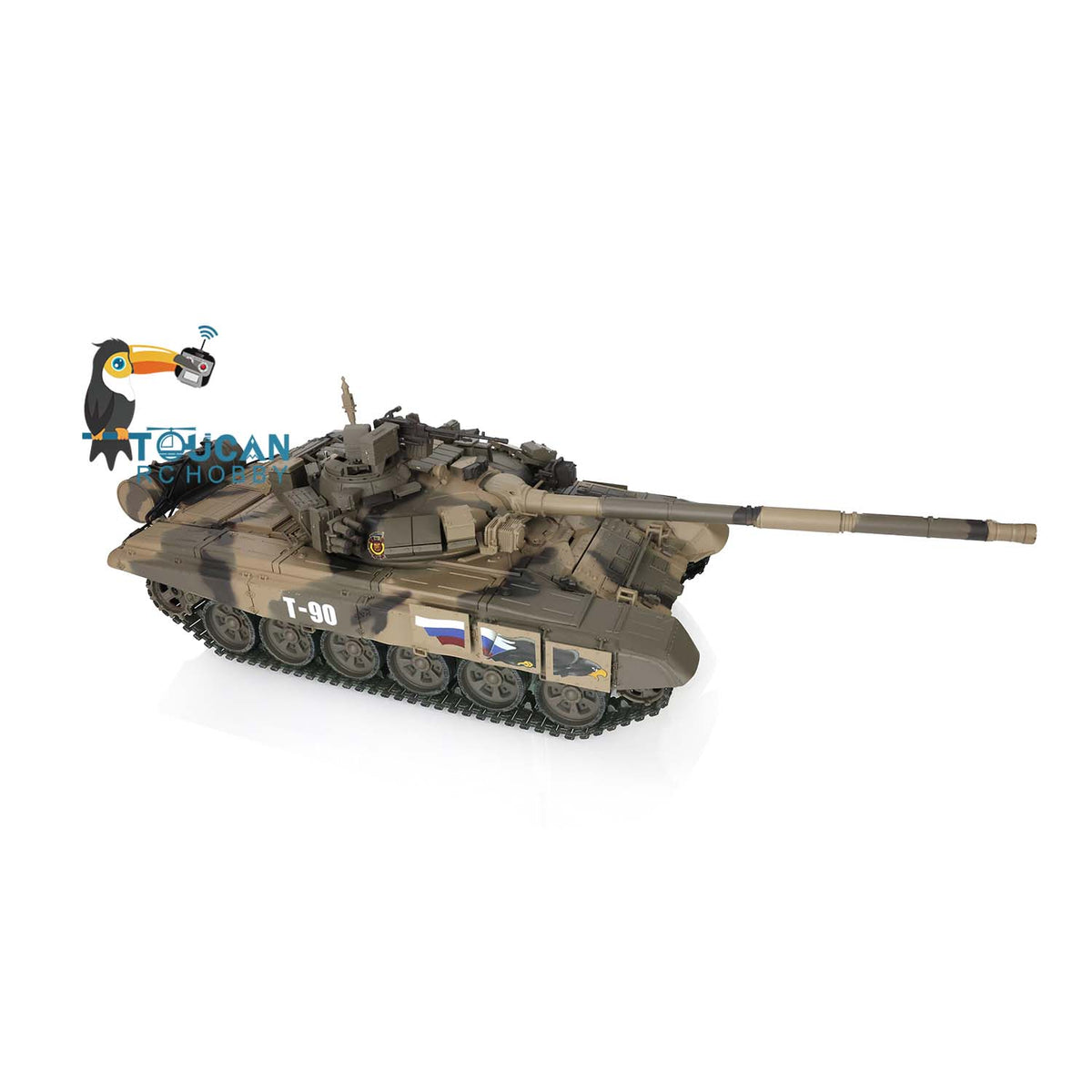 Henglong TK7.0 1/16 Plastic Russion T90 RTR RC Tank 3938 FPV 360 Degrees Turret BB IR Smoke Sounds Lights Metal Steel Driving Gearbox
