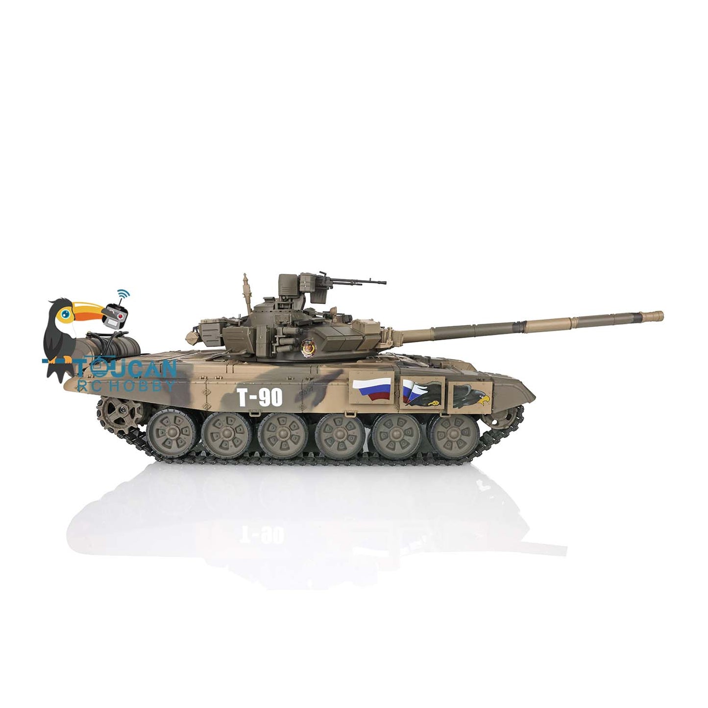 Henglong 1/16 TK7.0 Plastic Russian T90 RTR RC Tank 3938 with 360 Degrees Turret Smoke Sound Light BB Infrared Combat