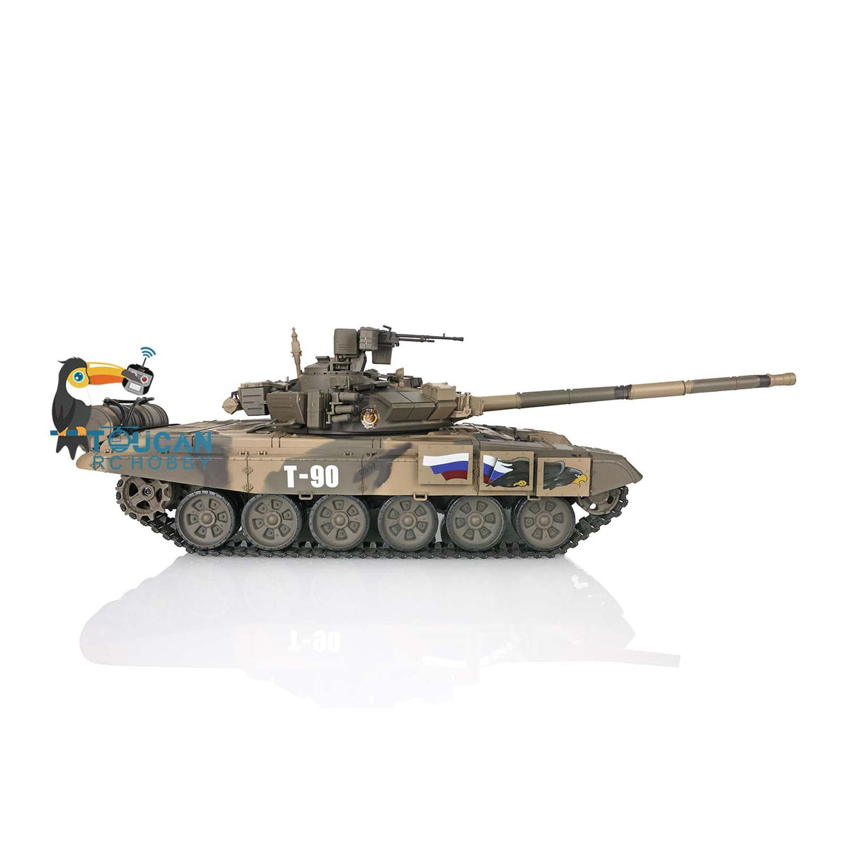 Henglong TK7.0 1/16 Plastic Russion T90 RTR RC Tank 3938 FPV 360 Degrees Turret BB IR Smoke Sounds Lights Metal Steel Driving Gearbox