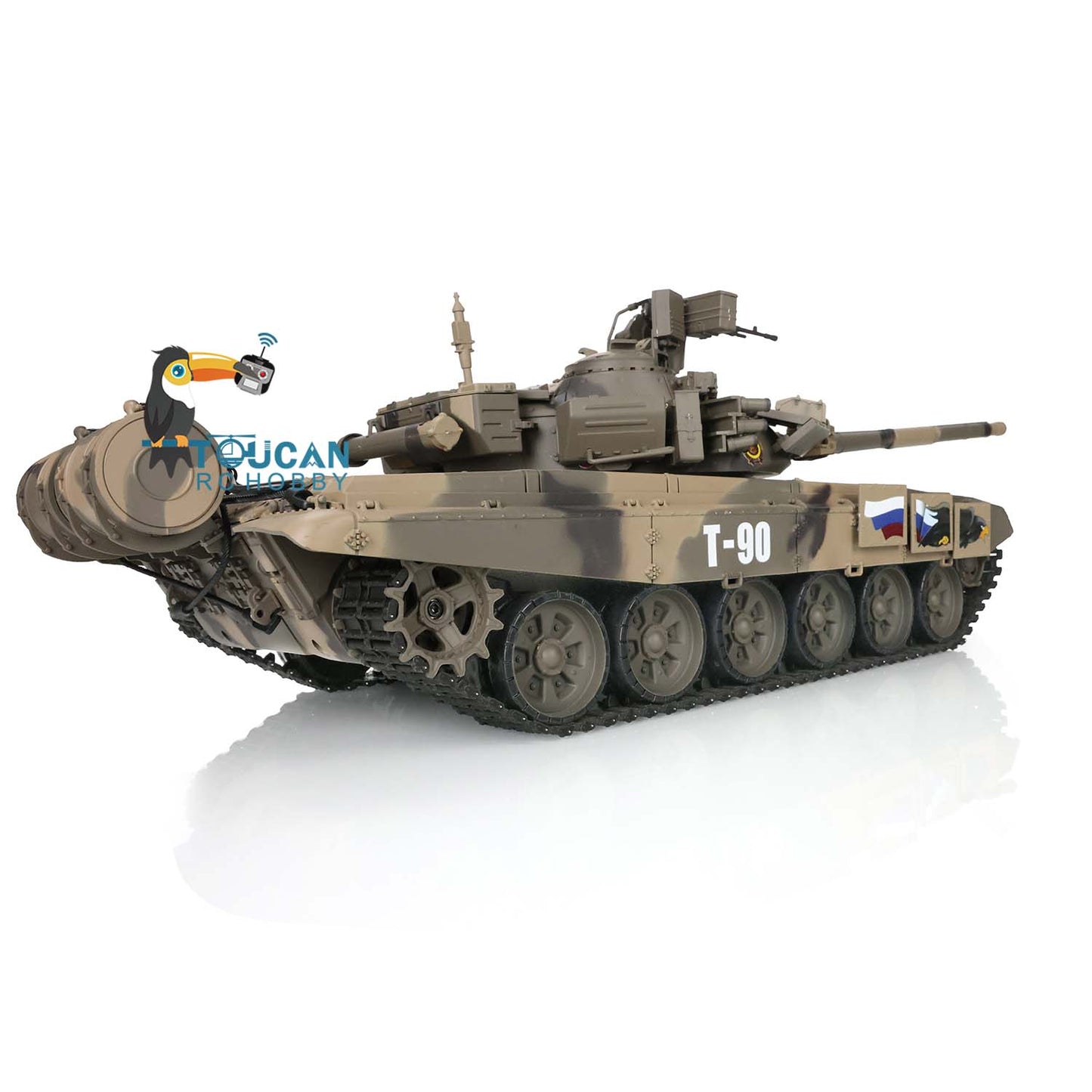 Henglong 1/16 TK7.0 Plastic Russian T90 RTR RC Tank 3938 with 360 Degrees Turret Smoke Sound Light BB Infrared Combat