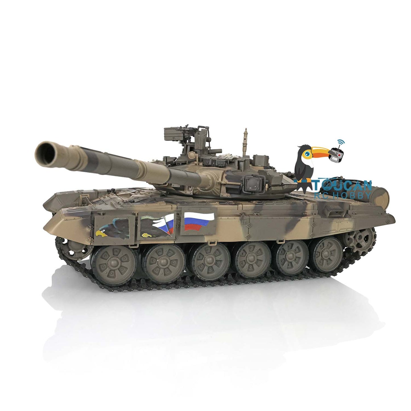 Henglong 1/16 TK7.0 Plastic Russian T90 RTR RC Tank 3938 with 360 Degrees Turret Smoke Sound Light BB Infrared Combat