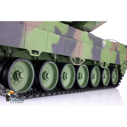 Henglong 1/16 TK7.0 Plastic RTR RC Tank 3889 German Leopard2A6 with BB Infrared Combat Barrel Recoil 360 Degrees Turret Smoke Steel Gearbox