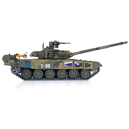 Henglong 1/16 TK7.0 Promotion Russia T90 RTR RC Tank 3938 with 360 Degrees Turret Red Eyes BB IR Smoke Metal Idlers Sprockets Wheels