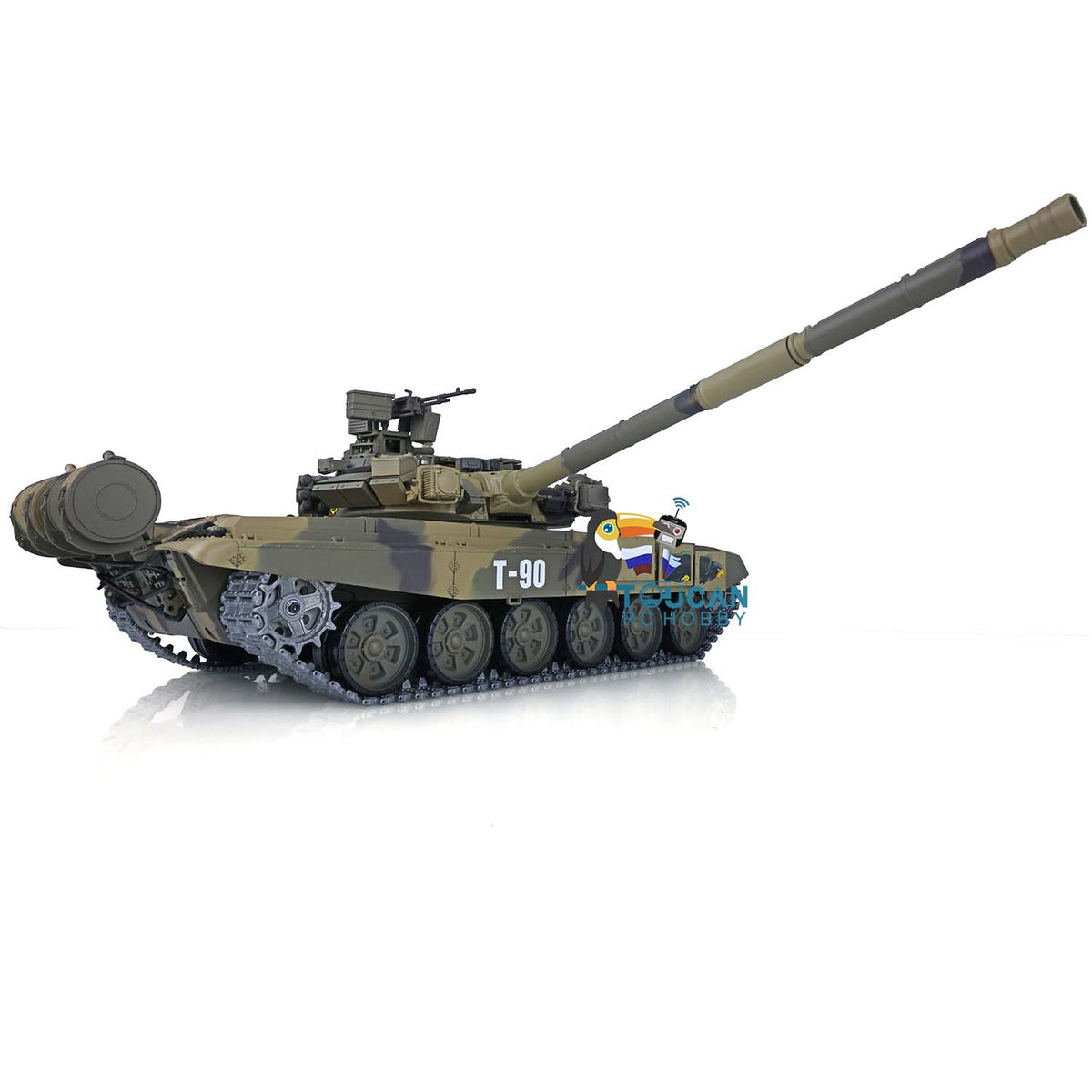 Henglong 1/16 TK7.0 Plastic Russian T90 RTR RC Tank 3938 with Steel Gearbox Metal Barrel Recoil 360 Degrees Turret BB Unit Infrared Combat