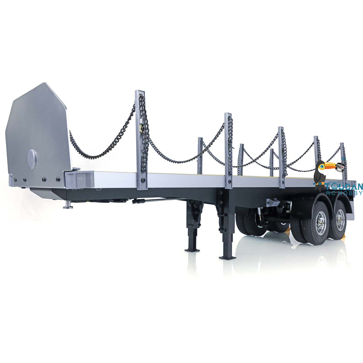 TOUCAN RC HOBBY Fast Free Shipping TOUCAN 1/14 2Axle RC Tractor Flatbed Semi Trailer Truck for DIY Mode Simulation Vehicle