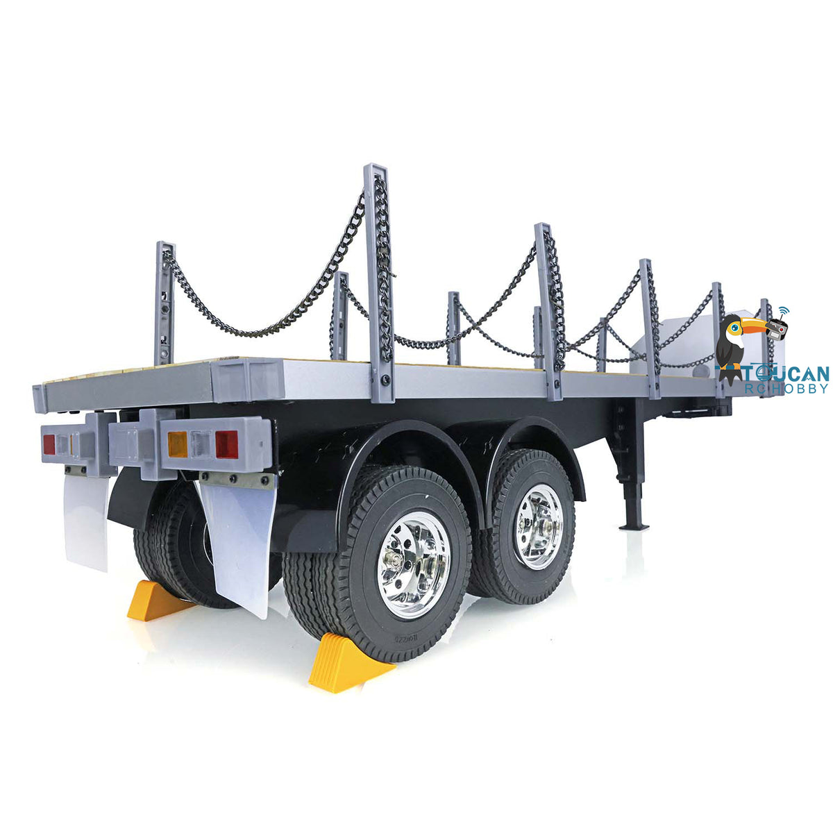 TOUCAN RC HOBBY Fast Free Shipping TOUCAN 1/14 2Axle RC Tractor Flatbed Semi Trailer Truck for DIY Mode Simulation Vehicle