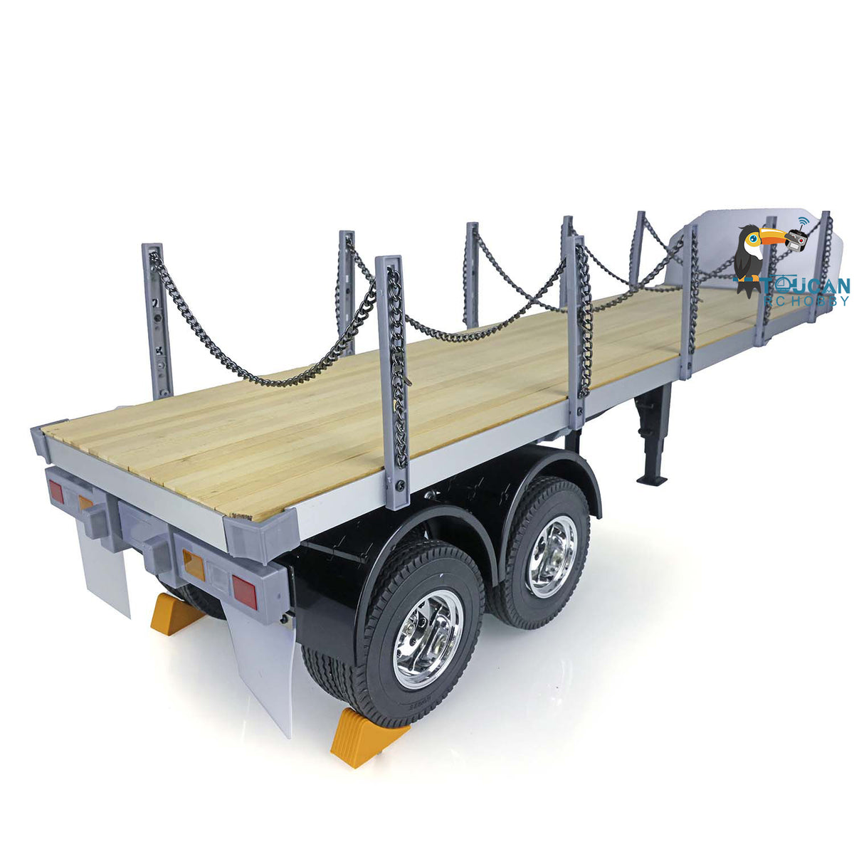 TOUCAN RC HOBBY Fast Free Shipping TOUCAN 1/14 2Axle RC Tractor Flatbed Semi Trailer Truck for DIY Mode Simulation Vehicle