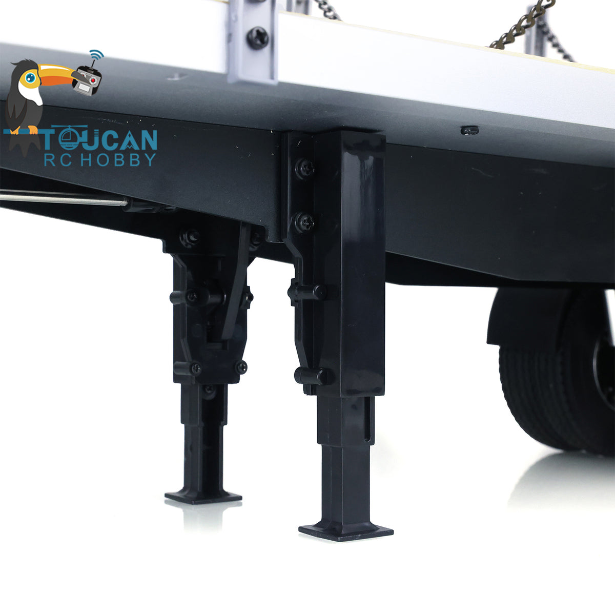 TOUCAN RC HOBBY Fast Free Shipping TOUCAN 1/14 2Axle RC Tractor Flatbed Semi Trailer Truck for DIY Mode Simulation Vehicle