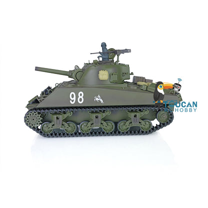 Henglong 2.4G 1/16 TK7.0 Plastic USA M4A3 Sherman 3898 RTR RC Tank Model with Infrared Combat BB Smoke Light Sound System Metal Barrel