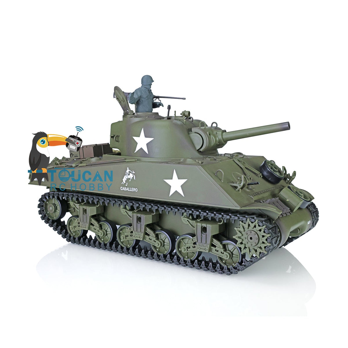 Henglong 1/16 2.4G TK7.0 Plastic USA M4A3 Sherman 3898 RTR RC Tank 360 Degrees Turret Infrared Combat BB Smoke Metal Barrel