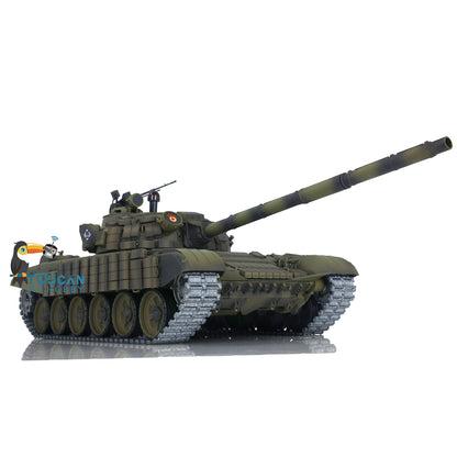1:16 TK7.0 Verbesserter funkgesteuerter Henglong-Panzer T72, fahrbereit, 360°-Drehung, Metallketten mit gepaarten Gestängen, Rauchgeräusch