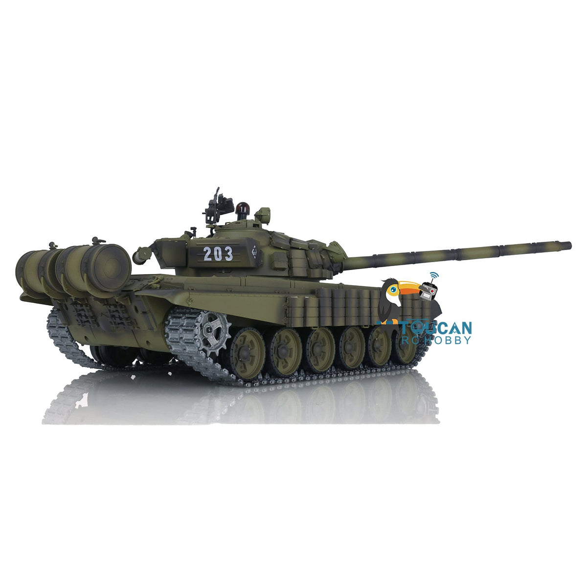 Henglong 1/16 TK7.0 Russia T72 RTR RC Tank 3939 with Red Eyes Armor 360 Degrees Turret BB IR Smoke Metal Tracks Gearbox Sprockets Idlers Wheels
