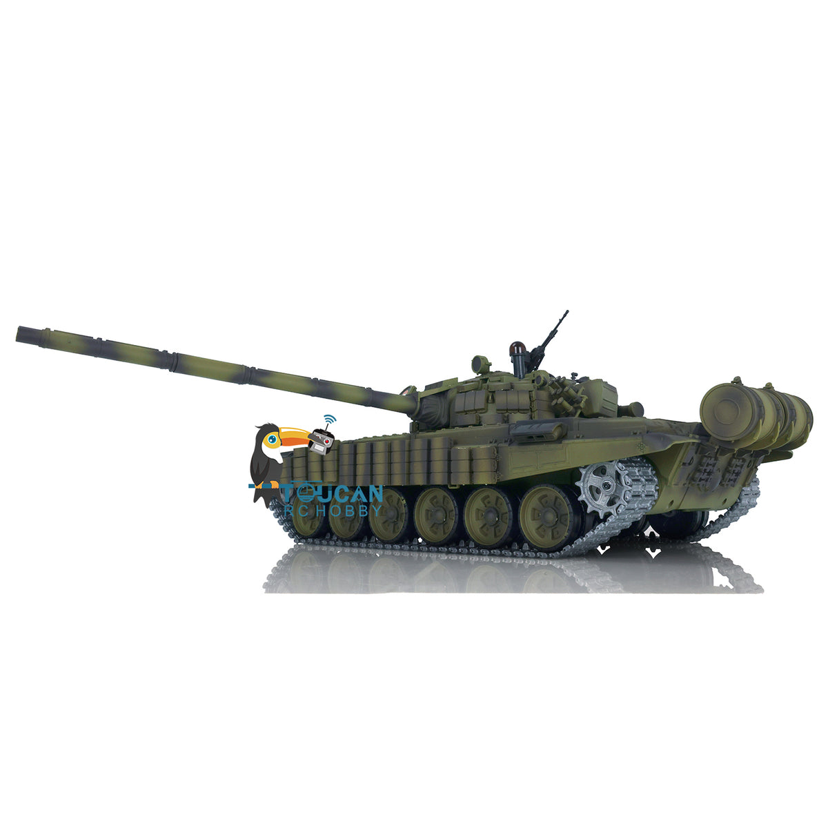 1:16 TK7.0 Verbesserter funkgesteuerter Henglong-Panzer T72, fahrbereit, 360°-Drehung, Metallketten mit gepaarten Gestängen, Rauchgeräusch