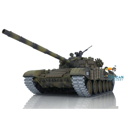1:16 TK7.0 Verbesserter funkgesteuerter Henglong-Panzer T72, fahrbereit, 360°-Drehung, Metallketten mit gepaarten Gestängen, Rauchgeräusch