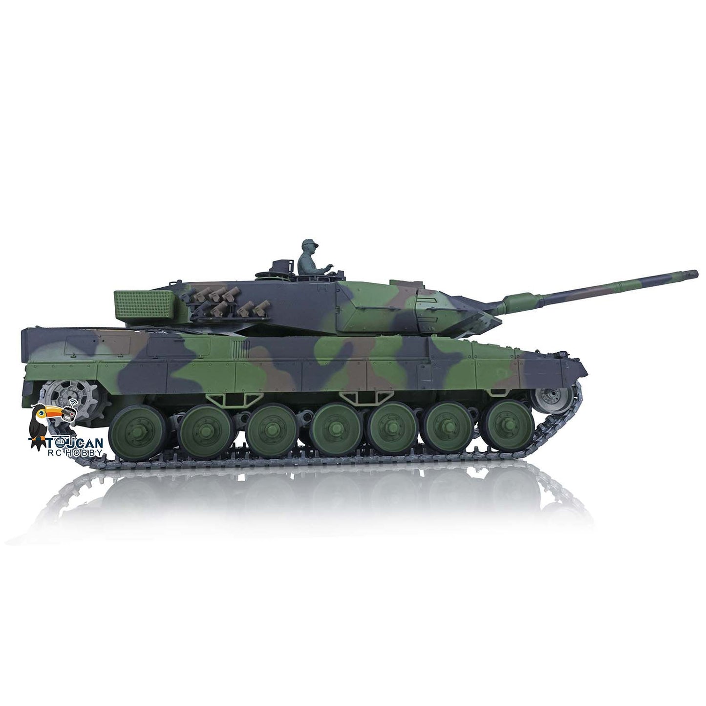 Henglong 1/16 TK7.0 Promotion German Leopard2A6 RTR RC Tank 3889 with 360 Degrees Turret Barrel Recoil Smoke BB IR Metal Tracks Sprockets Idlers Wheels Gearbox