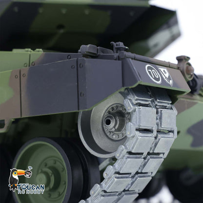 Henglong 1/16 TK7.0 Promotion German Leopard2A6 RTR RC Tank 3889 with 360 Degrees Turret Barrel Recoil Smoke BB IR Metal Tracks Sprockets Idlers Wheels Gearbox