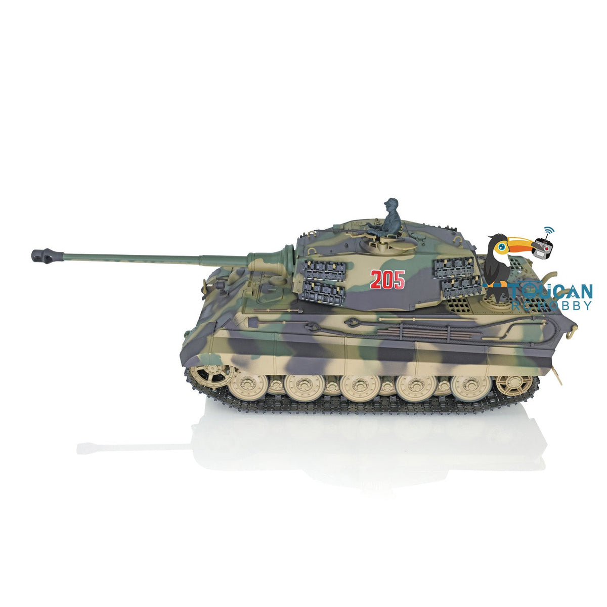 Henglong 1/16 TK7.0 Plastic 3888A German King Tiger RTR RC Tank with 360 Degrees Turret Sound Light Smoke BB Infrared Combat