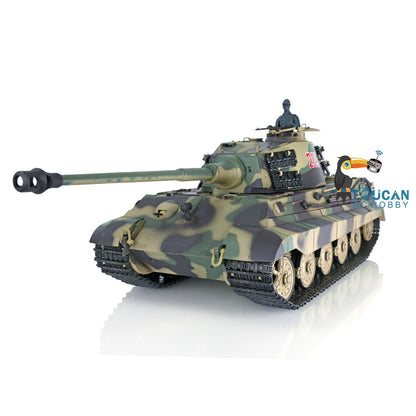 Henglong 1/16 TK7.0 Plastic German King Tiger RTR RC Tank 3888A with 360 Degrees Turret Barrel Recoil Infrared Combat BB Metal Barrel Steel Gearbox