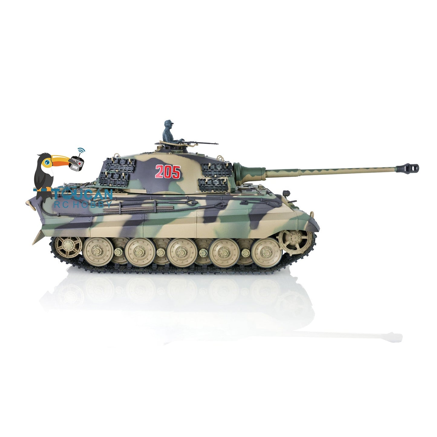 Henglong 1/16 TK7.0 Plastic German King Tiger RTR RC Tank Model 3888A Sound Light Smoke BB Infrared Combat Metal Barrel