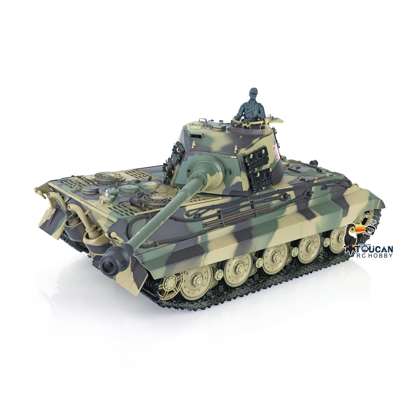 Henglong 1/16 TK7.0 Plastic German King Tiger Henschel 3888A RTR RC Tank with Barrel Recoil Infrared Combat BB Smoke Unit Sound Light