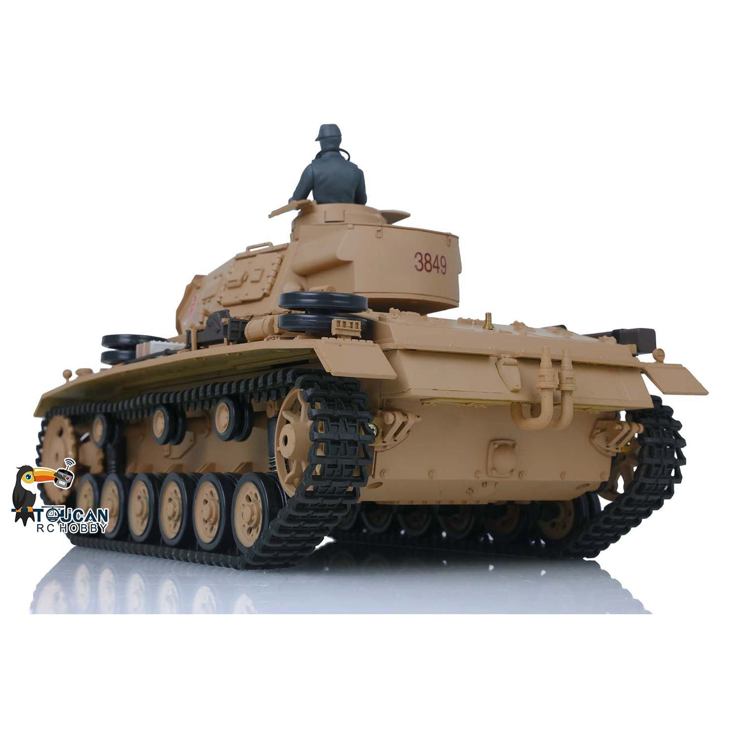 Henglong 1/16 TK7.0 Plastic German Panzer III H RTR RC Tank 3849 Model Smoke Infrared Combat System BB Unit Metal Barrel