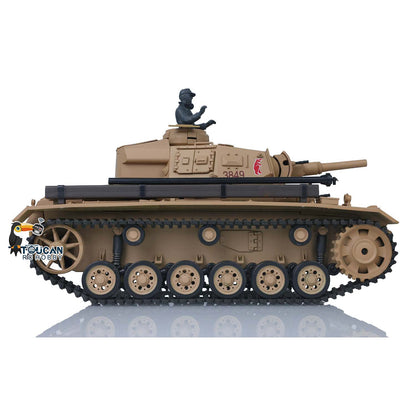 Henglong Plastic 1/16 TK7.0 German Panzer III H L RTR RC Tank 3848/3849 360 Degrees Turret Smoke Infrared System BB Unit Sounds Lights Metal Barrel