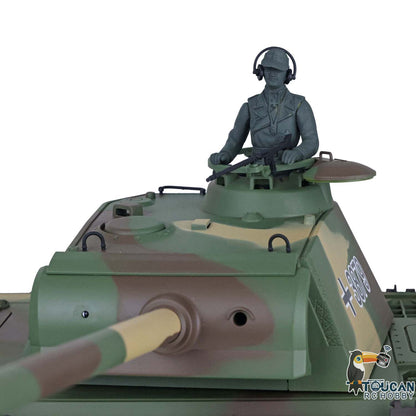 Henglong TK7.0 Deutscher Panther G aus Kunststoff im Maßstab 1/16, fahrbereit, ferngesteuerter Modellpanzer 3879 mit 360-Grad-Turmketten und Kettenrädern