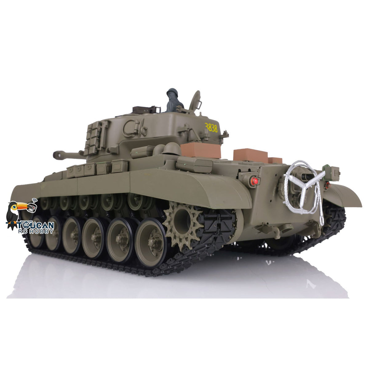 Henglong Plastic 1/16 TK7.0 3838 USA M26 Pershing RTR RC Tank Armored Vehicle Model Smoke Infrared Combat BB Sound Light System