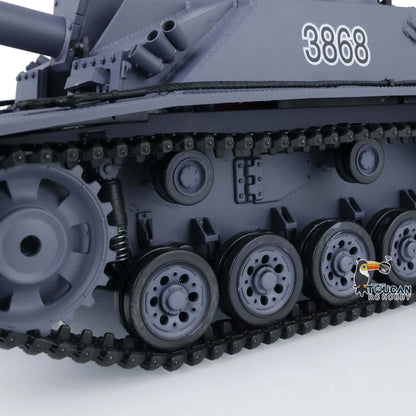 Henglong Plastic 1/16 TK7.0 German Stug III 3868 RTR RC Tank Model Infrared Combat BB Unit Smoke Lights 2 Sounds Metal Barrel
