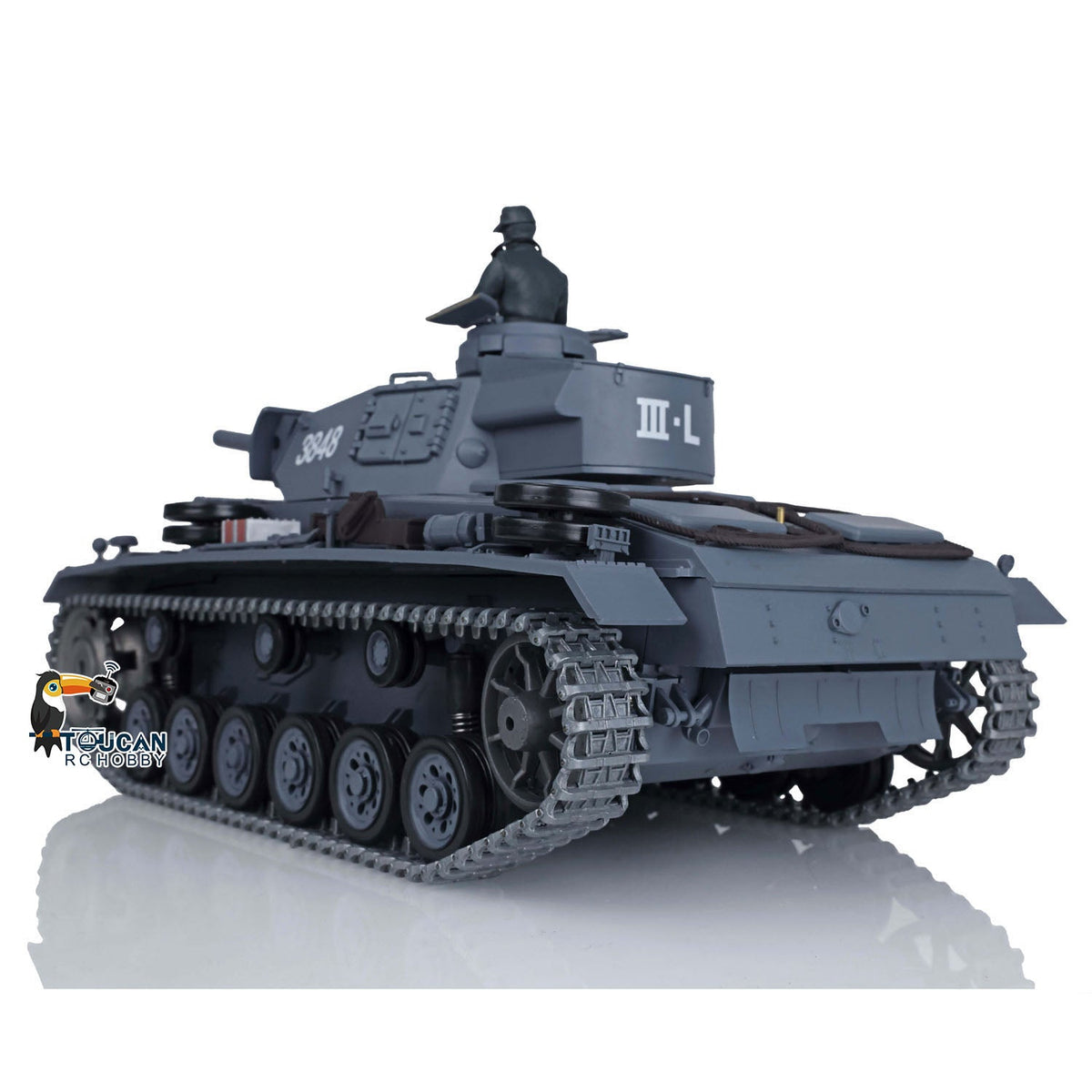 Henglong 1/16 TK7.0 Promotion German Panzer III L RTR RC Tank 3848 FPV 360 Degrees Turret IR BB Smoke Metal Barrel Idlers Sprockets Wheels Tracks Gearbox