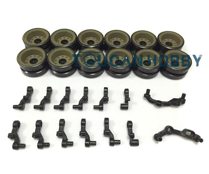 IN Stock Plastic Tracks Sprockets Road Driving Wheels Suspension Bars Idlers Stickers Decoration Parts Bag For Henglong 1/16 USA M26 Pershing 3838 RC Tank