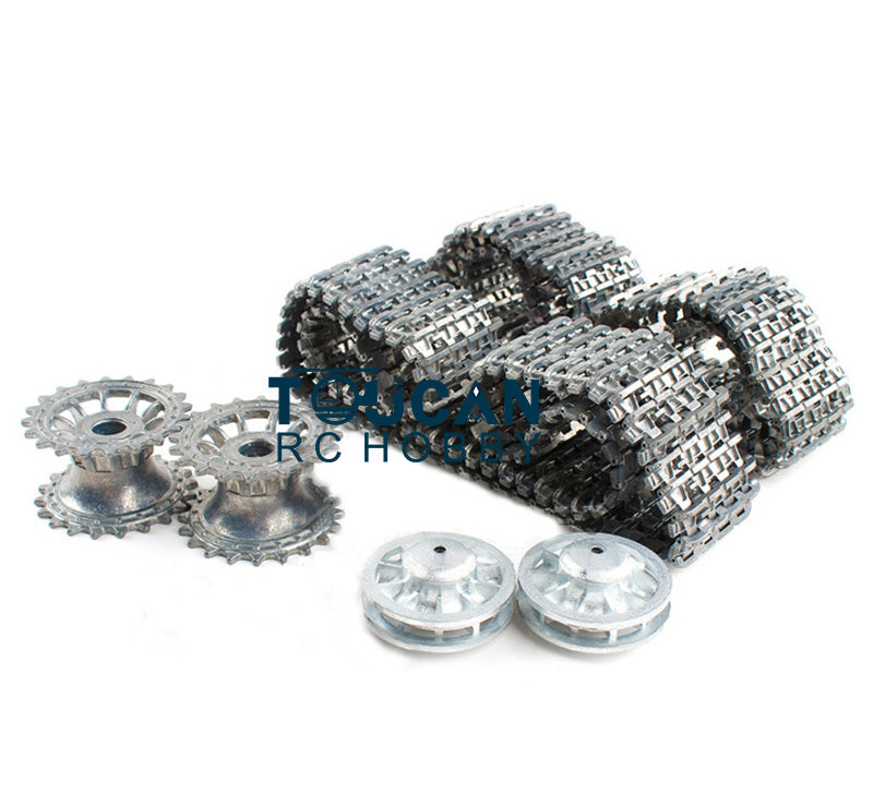 Metal Tracks Idler Sprockets Front Armour Guard Plate Ajusters Bearings For Henglong 1/16 German Tiger I 3818 Panther RC Tank DIY Parts