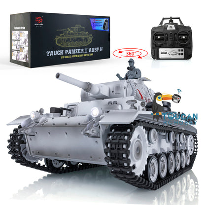 2,4 GHz Henglong 1/16 Maßstab TK7.0 Kunststoffversion Deutscher Panzer III H RTR RC Modellpanzer 3849 360 Turmketten Kettenräder Leiträder