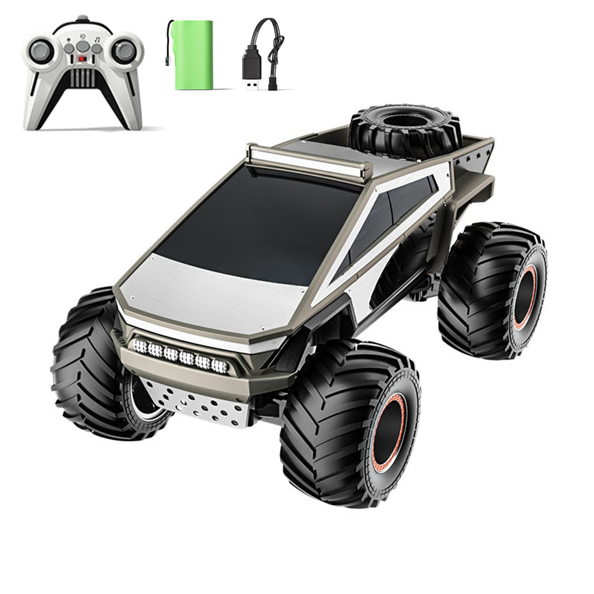 1/14 RC 4*2 Geländewagen Q202 2,4 GHz Elektrische Fernbedienung Pickup Truck Legierung Shell LED Lichter Sound Batterie Bereit zu Gehen
