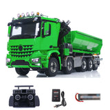 1/14 10x10 Remote Control Hydraulic Crane Dump Truck RC Full Dumper Rear Axle Lifting HobbyWing Brushed Motor 9CH Steel Valve