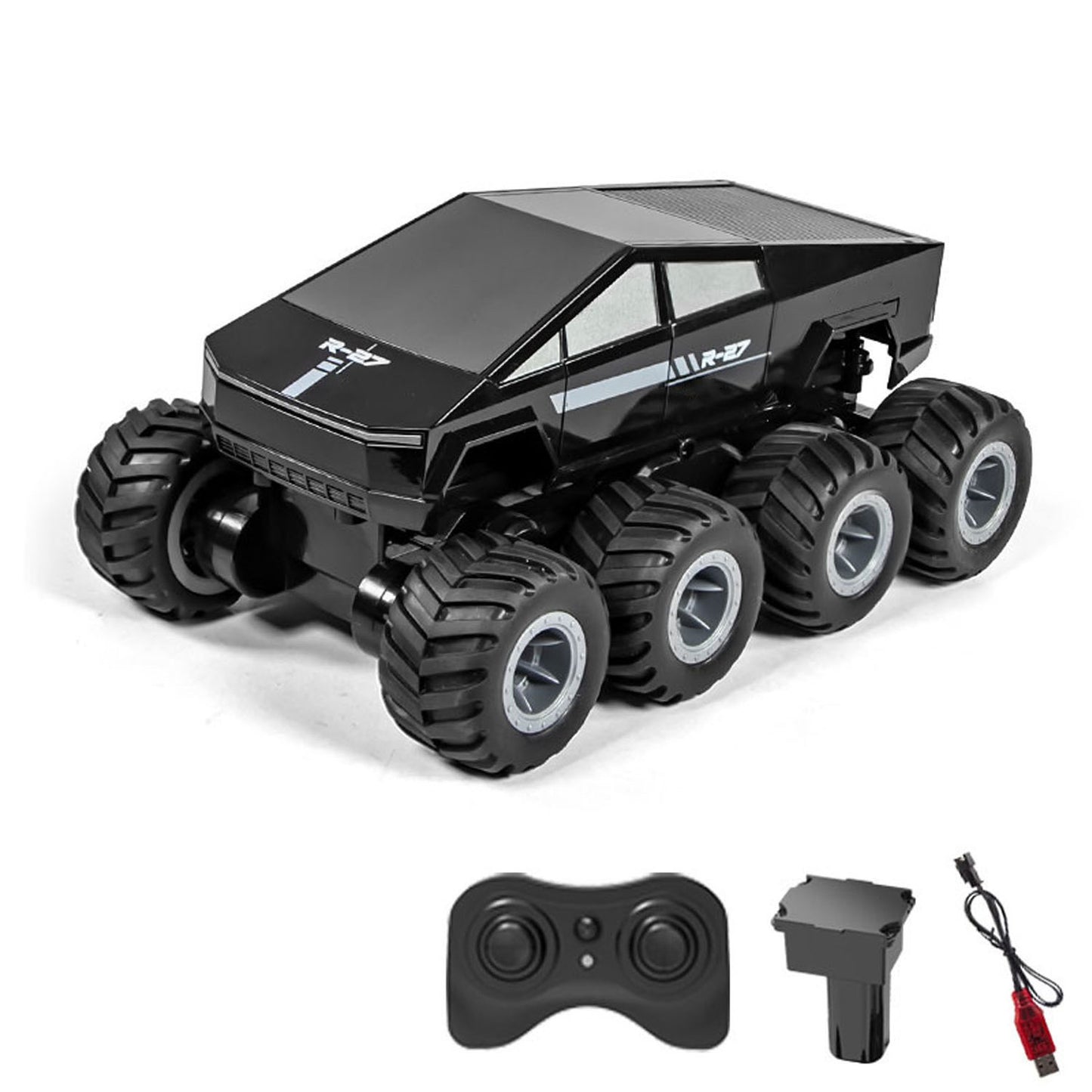 1/18 2,4G RC Pickup Truck Modell Q218 8*8 Amphibisches Geländewagen-Stuntfahrzeug mit 360-Grad-Drehung und RTR-Batterie